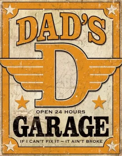 TSN1894 Affiche Metallique Dad's Garage