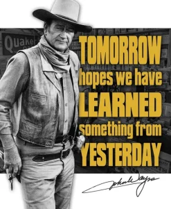 TSN2397 - Affiche Metallique John Wayne Tomorrow Sign