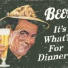 TSN1424 - Affiche Métallique "Beer for Diner"