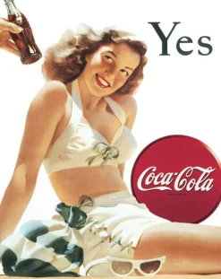 TSN1056 - Affiche Métallique "Coke Yes White Bathing Suit"