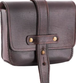 ULF-LP-26-BR - LARP Petite Sacoche en Cuir Brun Foncé
