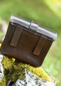 ULF-LP-26-BR - LARP Petite Sacoche en Cuir Brun Foncé