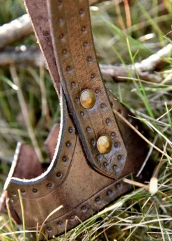 ULF-LP-35 - LARP Porte-corne à boire avec boucle Cuir marron foncé 0,3L