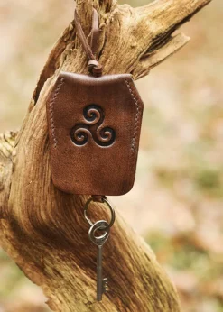 ULF-LP-50 - LARP ULFBERTH Porte-clés Triskele Cuir