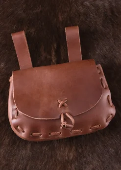 ULF-LP-11-T - LARP Sac de Ceinture en Cuir Marron