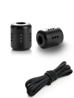 VAB5-BLK - VIPERADE 2 Perles PEI Noir Dragonne EDC + 1m Paracorde