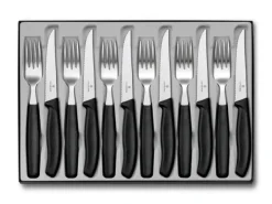 VIC6.7233.12 - VICTORINOX MENAGERE 12 PIECES SWISSCLASSIC STEAK NOIR