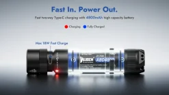 WBNL3B - WUBEN L3 Torche à Rechargement Rapide 18W USB-C 3000lm 21700 4800mAh