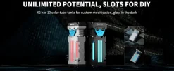 WBNX2BG - WUBEN X2 Torche EDC 2500lm 2000mAh USB-C Blue Geometric