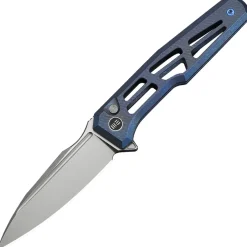 WE25059B-2 - We Knife Dressytak Stonewash M390 Blue Titanium GTK Design