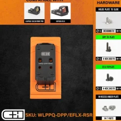 WLPPQ-DPP/EFLX-RSR - C&H Precision paltine Walther PPQ / Q4 / Q5 to Leupold Delta Point Pro and EOTech EFLX with Integrated Rear Sight