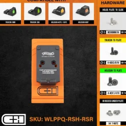 WLPPQ-RSH-RSR - C&H Precision paltine Walther PPQ / Q4 / Q5 to Trijicon RMR / SRO / Holosun 407C / 507C / 508C / 508T