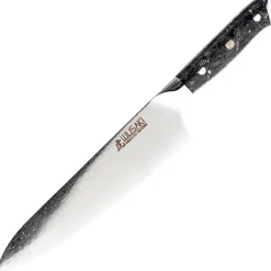 Wusaki couteau Chef Sakin Damas 10Cr manche carbone et or