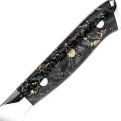 Wusaki couteau d'office Sakin Damas 10Cr manche carbone et or