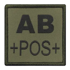 01.2027XY - A10 EQUIPEMENT Sélection Patch Groupe Sanguin Brodé VERT OLIVE