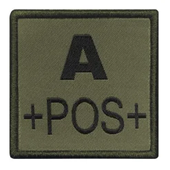 01.2027XY - A10 EQUIPEMENT Sélection Patch Groupe Sanguin Brodé VERT OLIVE