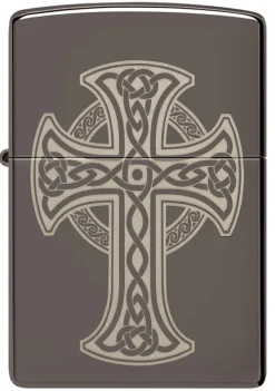 60006538 - ZIPPO Celtic Cross Black Ice Laser Engraved