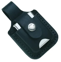 60001221 - ZIPPO Etui de Ceinture Cuir Noir avec encoche de pouce