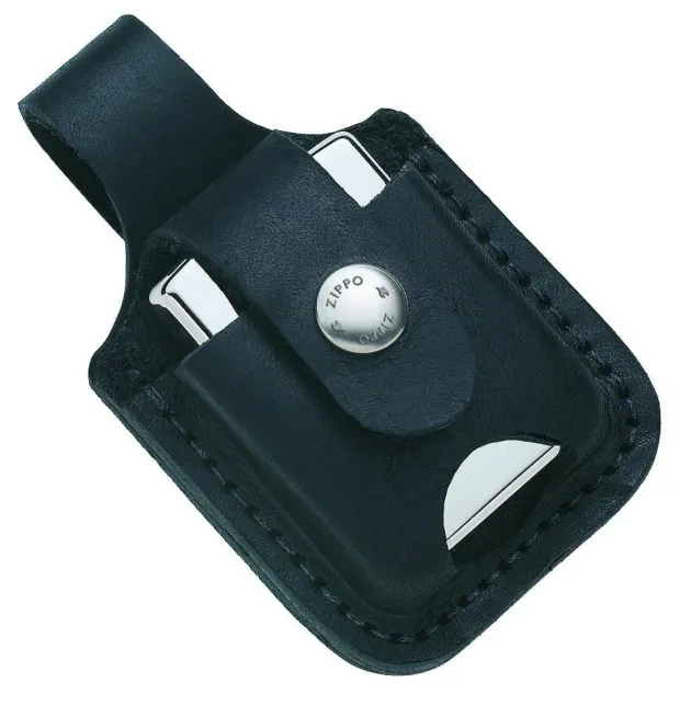 60001221 - ZIPPO Etui de Ceinture Cuir Noir avec encoche de pouce