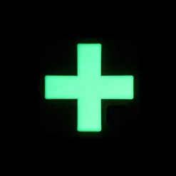 9ZMDCR-100-RD-GITD - VANQUEST Medical Cross 1" "Super-Lumen" Glow-In-The-Dark Patch RED